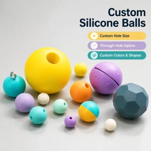 Custom Silicone Rubber Balls OEM ODM Color Size Hole Diameter Shape Logo Industrial Spheres