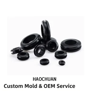 Custom Silicone Rubber Cable Grommet Sealing Molded Parts for Wire Protection