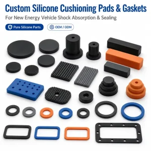 Custom Silicone Rubber Cushioning Pads and Gaskets for New Energy Vehicles Shock Absorption and Sealing