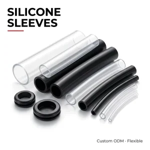 Custom Silicone Sleeve ODM Molded Cable Wire Protective Tube Cover Food Grade Non-Toxic Flexible Low MOQ 500