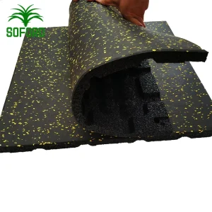 Custom-Size Recycled Rubber Gym Flooring Tiles