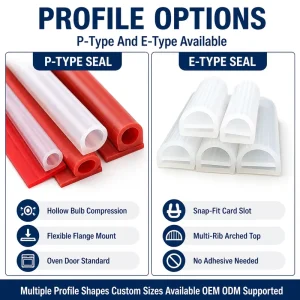 Custom Size Sponge Solid EPDM Oven Door Silicone Seal Strip