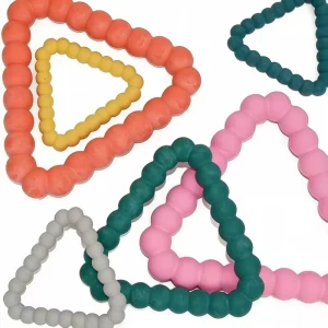 Custom Size Triangle Pet Chew Teether Dog Bite Resistant Chew Outdoor Interactive Throw Toy Silicone Molar Toy