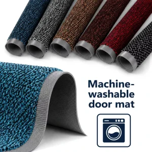 Custom Solution Dyed Entrance Doormat Anti Curling Wear Resistant Dirt Trapping PVC Back Floor Mat for Commercial Retail Store
