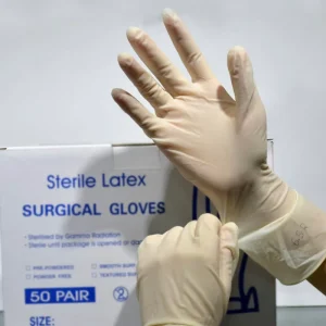 Custom Surgical Medical Safety Gloves Jeringas Desechables Latex Natural Latex Gloves for Powder Latex Surgical Gloves