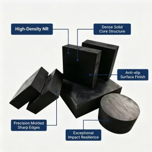 Custom Wear Resistant Rubber Square Rectangle Buffer Cushion Blocks