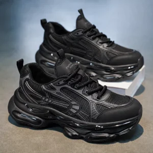 Customizable Breathable Air Cushion Shock Absorbing Lace Up Daily Outdoor Walking Style Men Casual Shoes