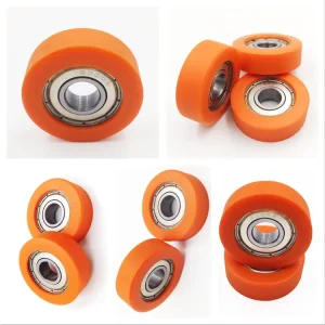 Customizable Polyurethane Rubber Wheel Shore 30A-95A PU Coated Roller with Ball Bearing for Industrial Equipment