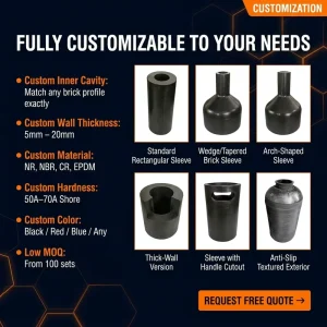 Customizable Refractory Brick Rubber Sleeve High Temperature Resistant Wear resistant