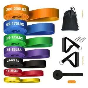 Customization Latex Rubber Pull up Assist Resistance Fitness Bands with Handles Workout Gym Exercise Bands for Strength Training