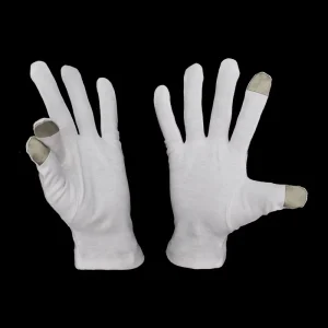 Customization Own Logo Promotion Sensitive Skin 100% White Cotton Gloves For Eczema Touch Screen