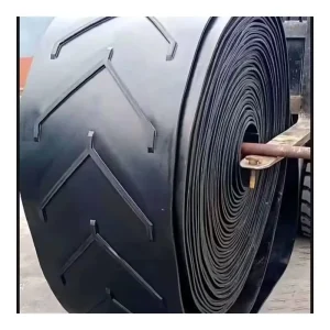 Customized Herringbone Patterned Rubber Non Slip Abrasion Resistant Profiled Loading Conveyor Belt with Cutting Service