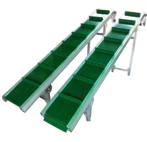 Customized PU Inclined Belt Conveyor System with Cleats for Small Food Items Transport