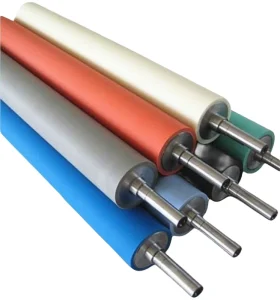 Customized Polyurethane-Coated Rubber Roller with Bearing and Rubber Axle