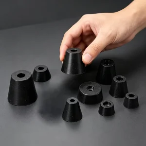 Customized Rubber Cone Foot Pad, Model 22×16×26, Protective Bumper Mount with Screw Insert