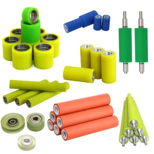Customized Rubber Roller Polyurethane Conveyor Belt Non power Roller Silicone Rubber Bearing High Temperature Roller