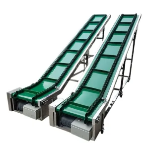 Customized Vertical Inclined Belt Conveyor Green PU PVC with POM Material for Food and Beverage Industry
