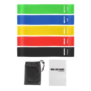 Customized logo TPE 600*50MM 5PC Resistance Bands Mini Loop Exercise Band Set