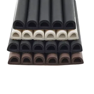 D-Shaped Hollow Foam Rubber Seal with Single-Sided Adhesive Waterproof EPDM Strip for Electrical Enclosures