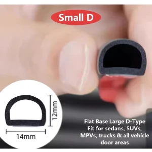 D Type Car Door Weatherstrip Seal EPDM Foam Rubber Sealing Strip for Window Waterproof Dustproof Sound Insulation Customizable