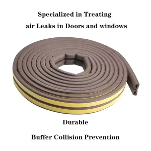 D-Type Self-Adhesive Door and Window Sealing Strip, Windproof, Soundproof, and Anti-Theft