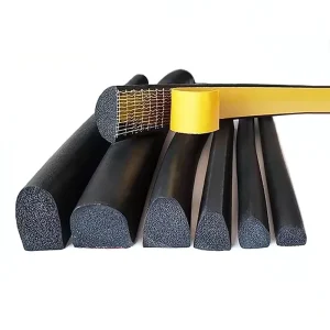 D-Type Self-Adhesive Flat Soft Foam EPDM Edge Gasket Rubber Seal Strip Black RoHS Compliant