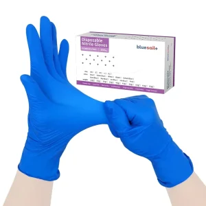 Dark Blue Nitrile Gloves 100pcs box Finger Texture Doctor Powder Free 4mil Disposable Nitrile Examination Gloves for Medical
