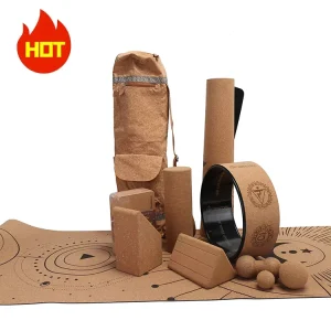 Dark Cork Yoga Mat with Custom Print Folding & Portable Eco Friendly Durable Rubber for Yoga Exercise and Gym Use