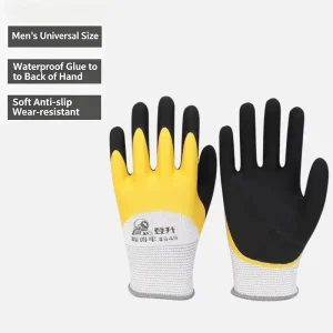 Dengsheng Labor Gloves Rubber Gloves #949 Double layer Latex Frosted Polyester Foamed Labor Rubber Wear resistant Work