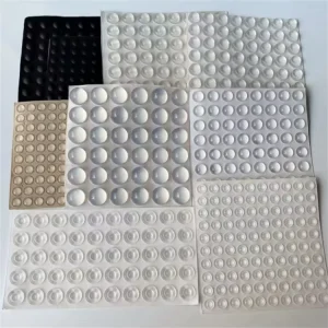 Deson Non Slip Rubber Plastic Bumper Shock Absorber with 3M 8mm 10mm Silicone Foot Pad Black & White