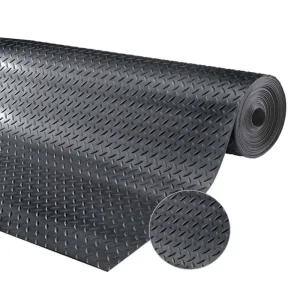 Diamond Pattern Anti Slip Rubber Sheet Roll Waterproof Wear Resistant Floor Mat for Gym, Workshop, Farm, and Cow Barn