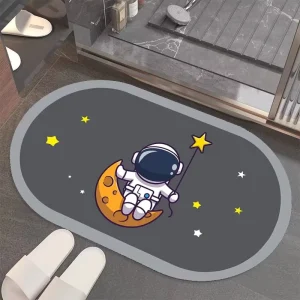 Diatom Mud Floor Mat for Bathroom, Shower and Toilet Water-Absorbent Rubber Anti-Slip