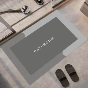 Diatomite Bath and Shower Mat Striped Non-Skid Rubber Machine-Made