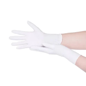 Disposable Medical Cleanroom White Nitrile Gloves Powder Free 9 Inch S/M/L/XL Textured Surface SGS Certified