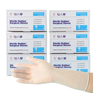Disposable Natural Rubber Surgical Gloves Sterile Textured Non slip Medical Operating Gloves