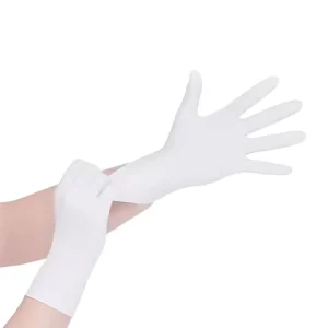 Disposable Nitrile Examination Gloves Medical Grade Powder Free Non Sterile White Textured Surface Class I S/M/L/XL
