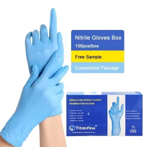 Disposable Powder Free Blue Medical Nitrile Gloves 5 Mil 6 Mil Latex Free Examination Gloves