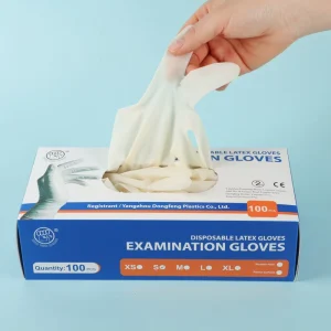 Disposable Rubber Examination Gloves S M L Size Flexible Healthcare Hand Gloves