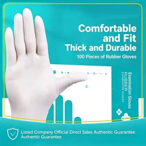 Disposable Thickened Rubber Latex Gloves Waterproof Protective Exam Gloves Dustproof Anti slip Safety Inspection Gloves Medical