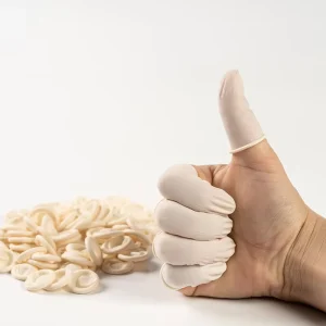 Disposable Thin Latex Protective Labor Gloves Hand Rolled White Protective Finger Cot Dust Proof for Labor Safety