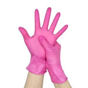Doctor Nitrile Gloves Latex Free Dental Clinic Examination Nurse Rose Red Disposable Powder Free 4mil Nitrile Gloves for Medical