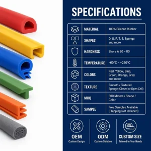 Door Window Automotive Weatherproof Waterproof Multipurpose Silicone Rubber Seal Strip