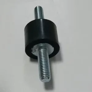 Double-Ended Threaded Vibration Isolator with Natural Rubber Foot Pads for Motor Mounting