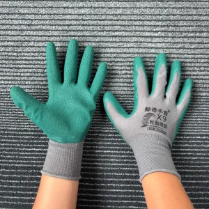 Double layer Rubber Anti abrasion Breathable Comfortable Work Safety Gloves Anti Static Heat Resistant Features Customizable