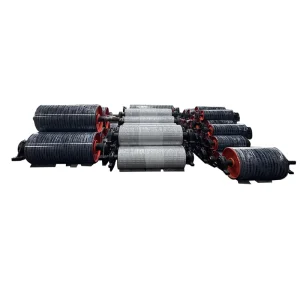 Dual Bearing PU Laminated Film Press Wheel Polyurethane Rubber Roller No Power Conveyor Support