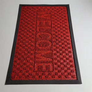 Durable Black Door Mat Anti Slip Outdoor Entrance Carpet Printed Doormat for Office Entryway or Kitchen