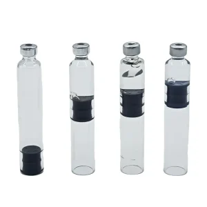 Durable Glass Body Cassette Vials with Rubber Stopper Sealing