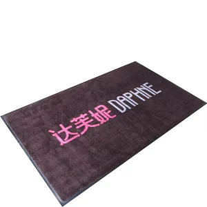 Durable Luxury Solution dyed Nylon66 Printed Logo Mat 100% Nitrile Backing Machine Washable Anti Slip Eco Friendly Custom Size