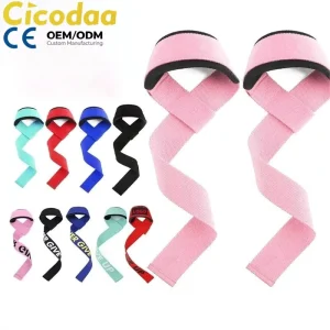 Durable Polyester Fiber Wrist Support Resistance Band For Weightlifting Fitness Anti Slip Grip Strap Deadlift Training