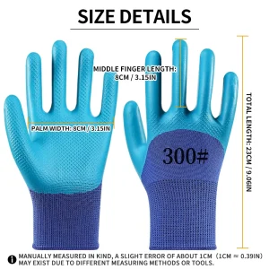Durable Rubber Dipped Garden Gloves Breathable Grip Protective Working Gloves for Construction and Yard Work 300#